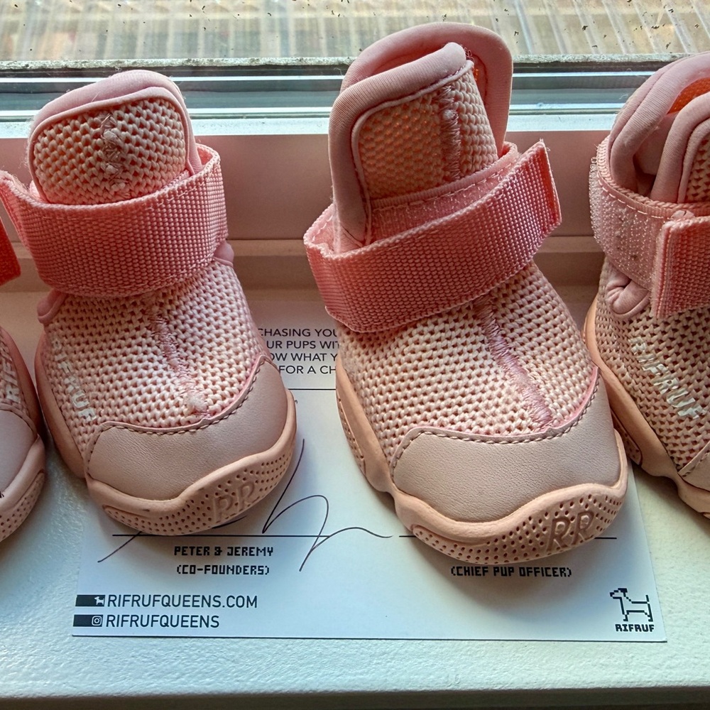 Pink Dog Slip-On Mesh Sneakers with Hook & Loop Strap